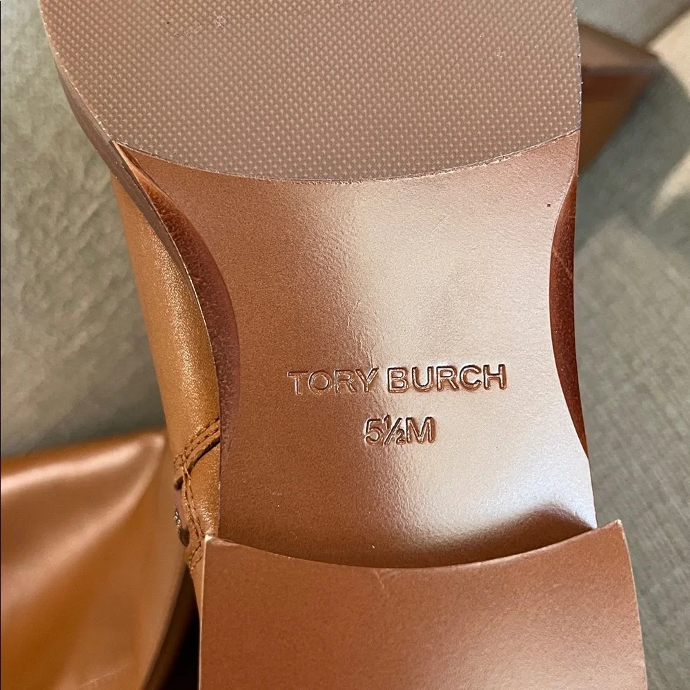 NEW Tory Burch Everly Strap Leather Riding Boots Size 5.5